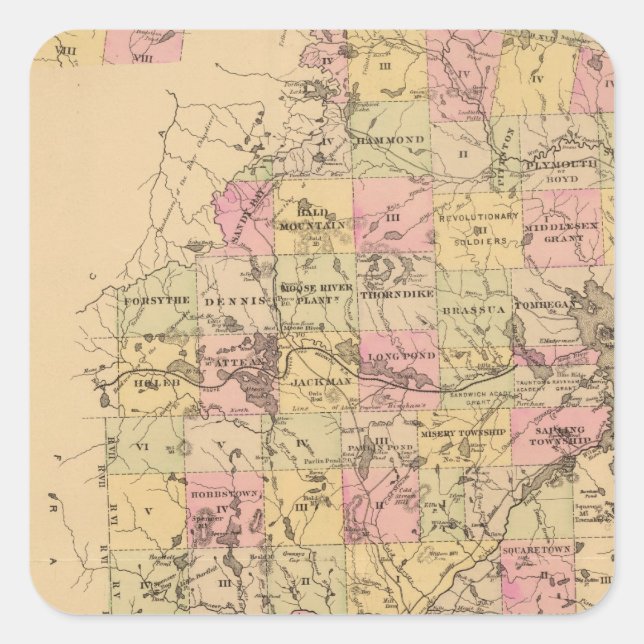 Somerset Landkreis, Maine Quadratischer Aufkleber (Vorderseite)