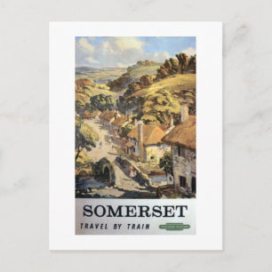 Somerset mit dem Zug Vintage-Werbeplakat UK Postkarte