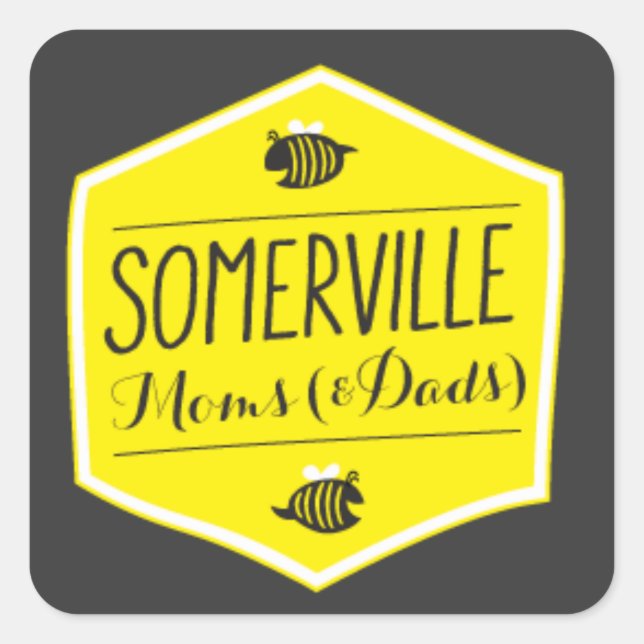 Somerville Mamas Logo Sticker Schwarzer Hintergrun (Vorderseite)