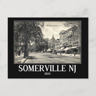 Somerville NJ, Main Street View, Vintag Postkarte