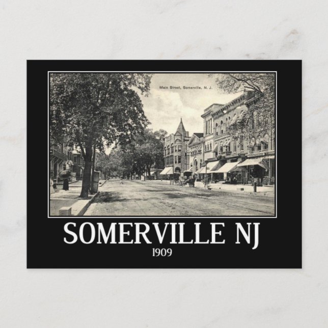 Somerville NJ, Main Street View, Vintag Postkarte (Vorderseite)