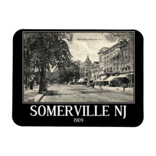Somerville NJ, Main Street View, Vintag Style Magnet
