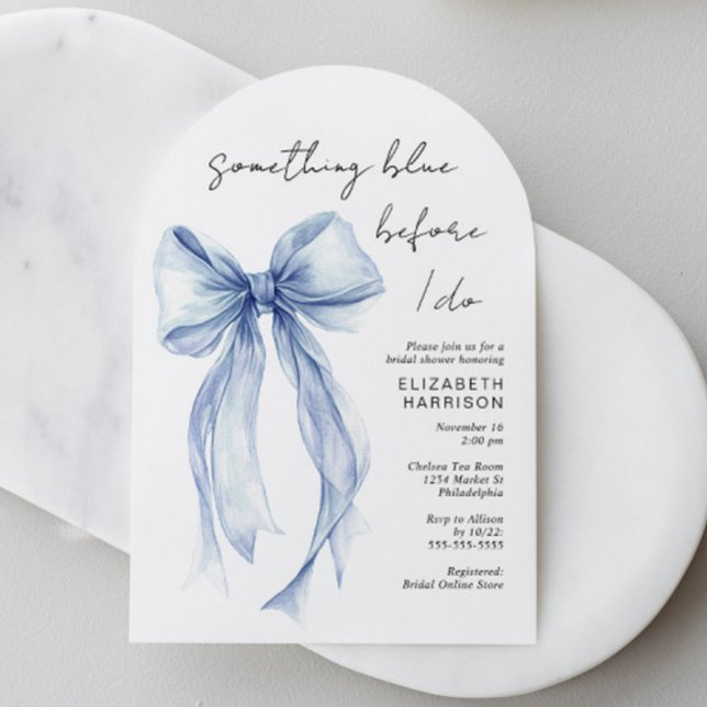 Something Blue Before I Do Bow Bridal Shower Arch Einladung (Something Blue Before I Do Bow Bridal Shower Arch Invitation)