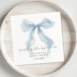 Something Blue Before I Do Bow Bridal Shower Serviette