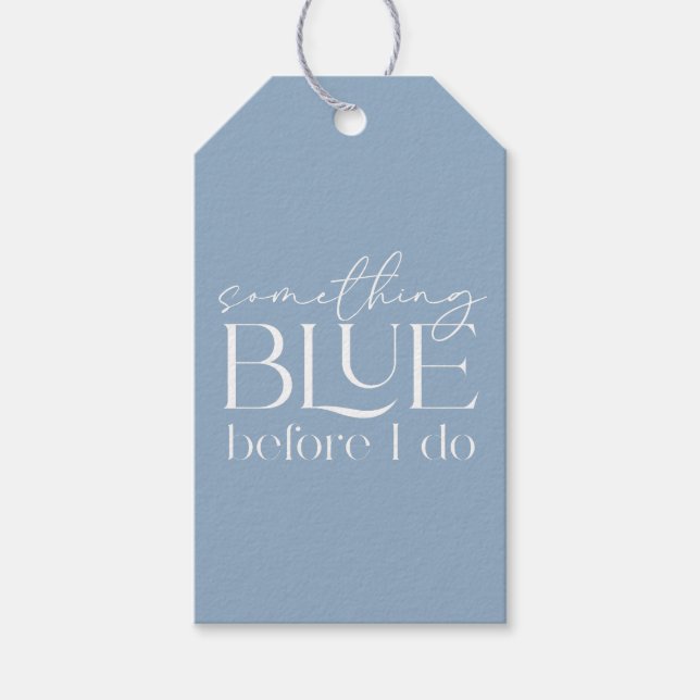 Something Blue Before I Do Brautparty Geschenkanhänger (Vorderseite)