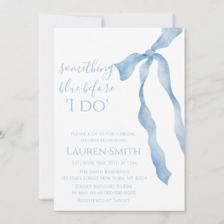 Something Blue Before I Do" Bridal Shower Invitati Einladung