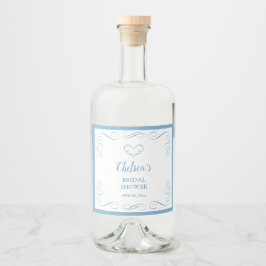 Something Blue Before I Do Elegant Bridal Shower Alkoholflaschenetikett