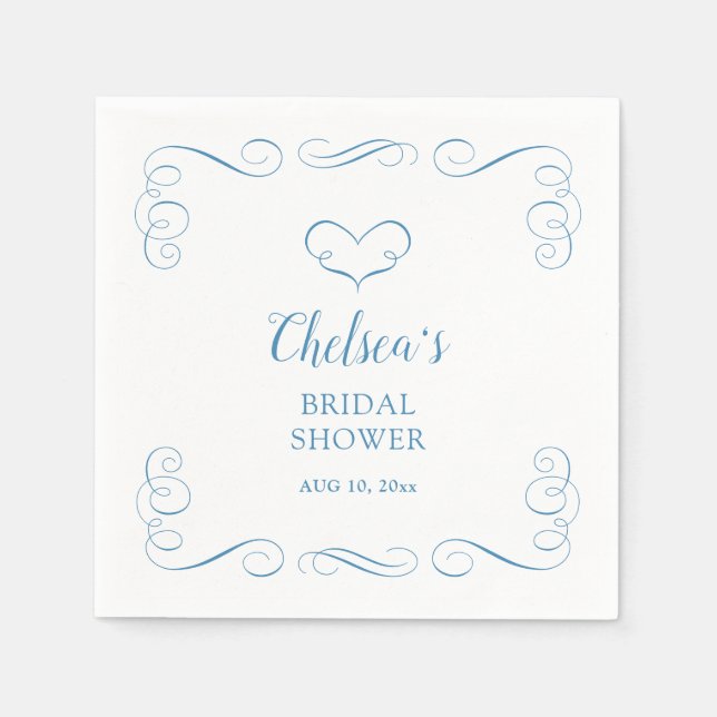 Something Blue Before I Do Elegant Bridal Shower  Serviette (Vorderseite)