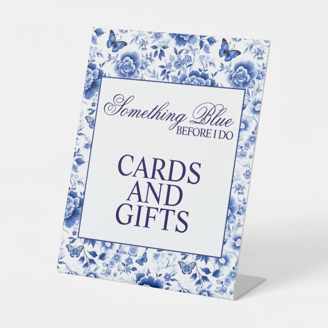 Something Blue Before I Do Floral Bridal Shower  Sockelschild (Vorderseite)