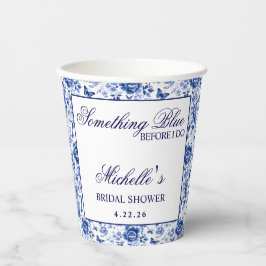 Something Blue Before I Do Florale Brautdusche Pappbecher