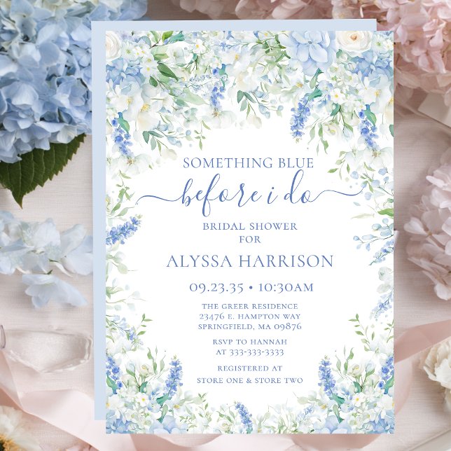Something Blue Before I Do Florale Brautparty Einladung (Von Creator hochgeladen)