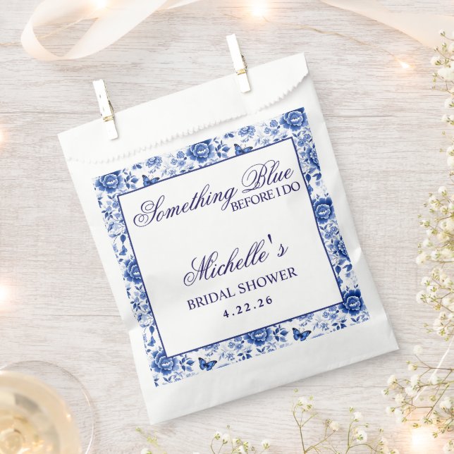 Something Blue Before I Do Florale Brautparty  Geschenktütchen (Ausgeschnitten)