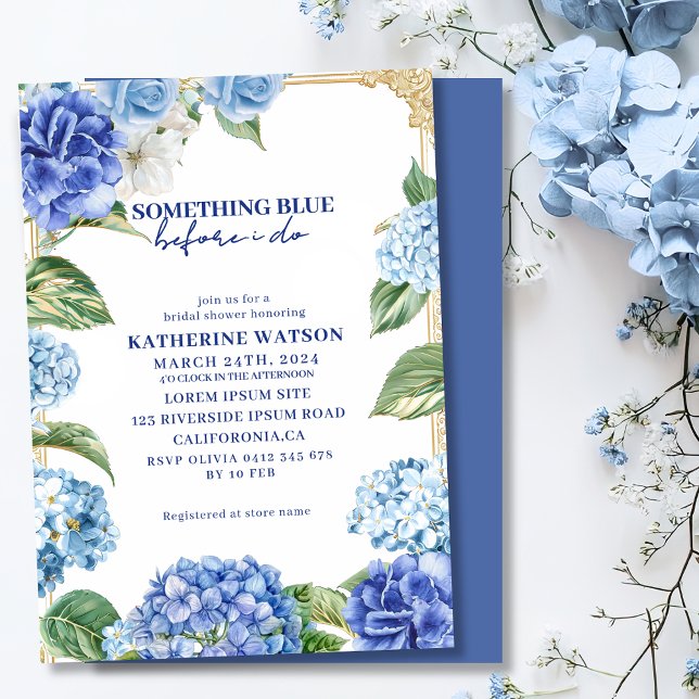Something blue before i do hydrangea bridal shower einladung (Von Creator hochgeladen)