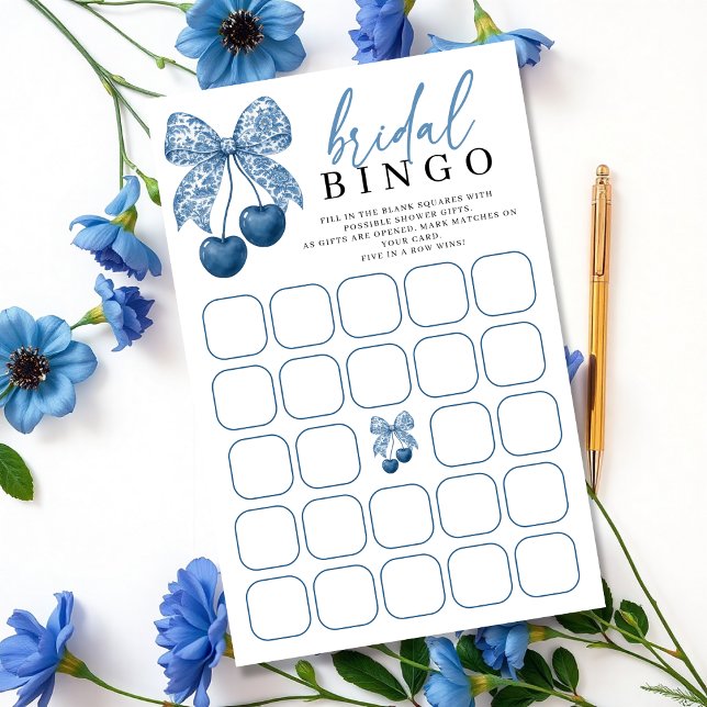 Something Blue Bow Bridal Shower Bingo Game (Von Creator hochgeladen)