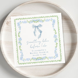 Something Blue Bow Bridal Shower Serviette