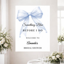 Something blue bow Bridal Shower welcome