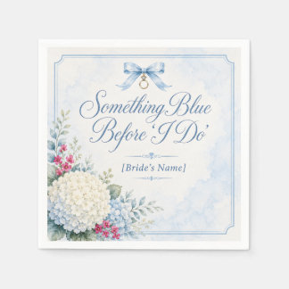 Something Blue Brautparty | Blaue Hortensie Serviette