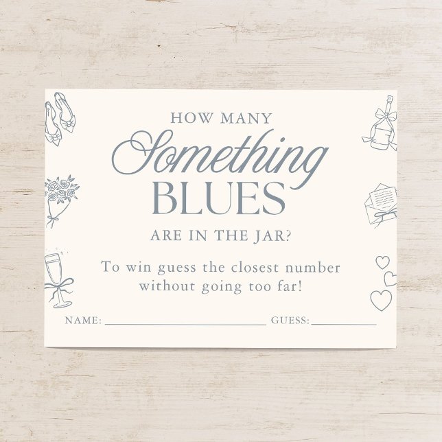 Something Blue Bridal Shower Guessing Game Begleitkarte (Von Creator hochgeladen)
