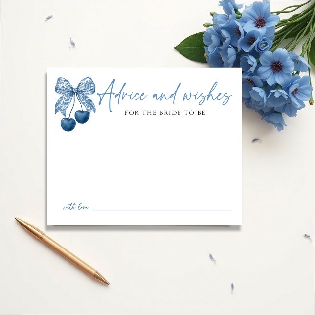 Something Blue Bridal Shower Theme Advice Card (Von Creator hochgeladen)