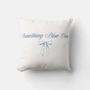 Something Blue Crew Design   Blaues Schleifen-Brau Kissen
