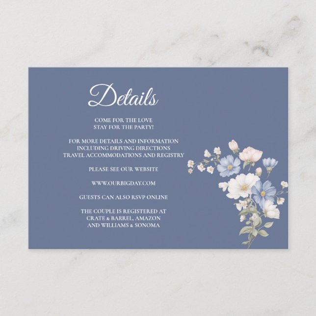 Something Blue Enclosure Card Details Begleitkarte (Vorderseite)