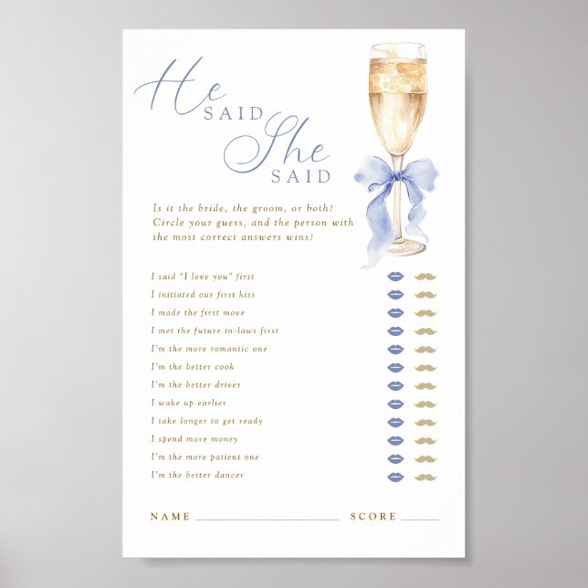 Something Blue Er sagte Sie sagte Digital Poster (Vorne)