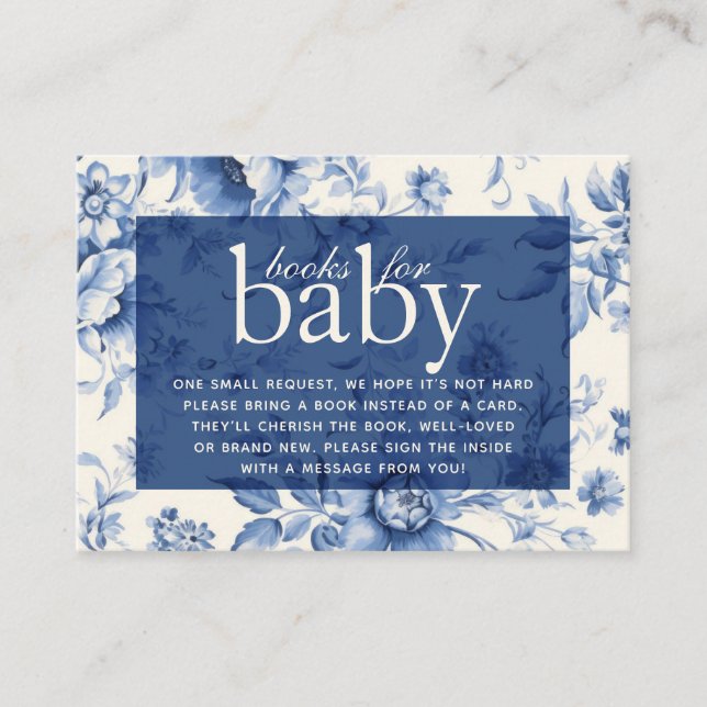 Something Blue Floral French Toile Books for Baby Begleitkarte (Vorderseite)