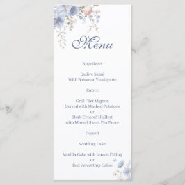Something blue floral  Menu Menükarte