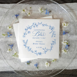 Something Blue French Toile Wreath Bridal Shower Serviette