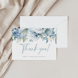 Something Blue Hydrangea Bridal Thank You Card Dankeskarte