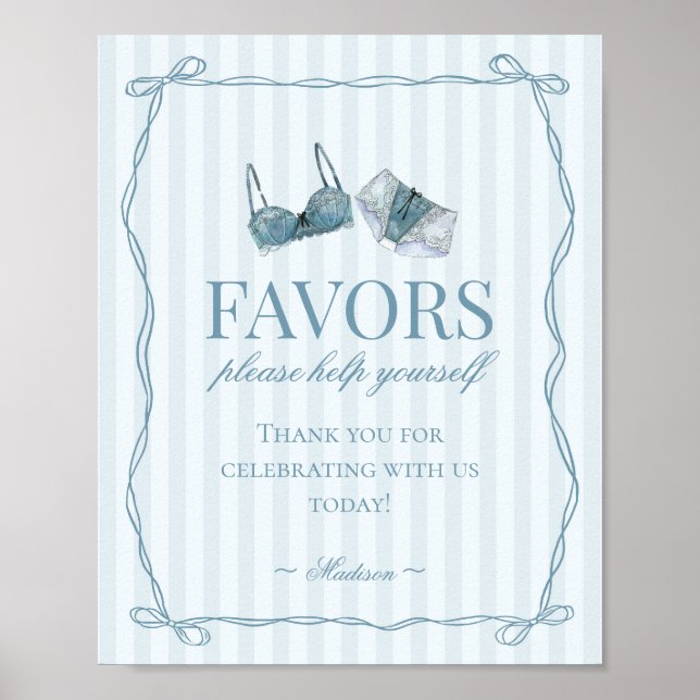 Something Blue Lingerie Bachelorette Party Favors Poster (Vorne)