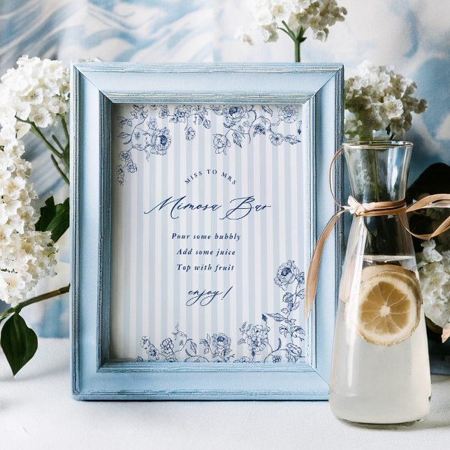 Something Blue Mimosa Bar Sign Bridal Shower Party Poster (Von Creator hochgeladen)