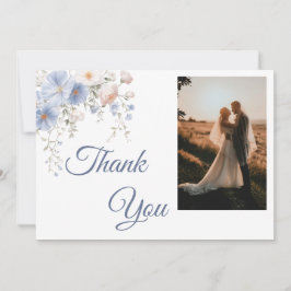 Something Blue Photo Thank You Card Dankeskarte
