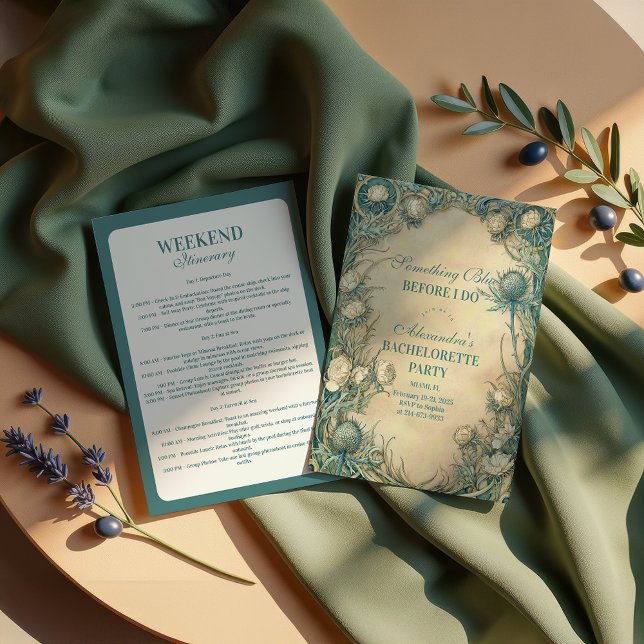 Something Blue Thistle Bachelorette Party Einladung (Von Creator hochgeladen)