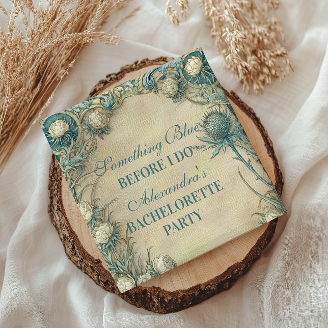 Something Blue Thistle Junggesellinnenabschied Serviette (Von Creator hochgeladen)
