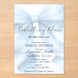 Something Blue vor meiner Bridal Shower Acryleinladungen