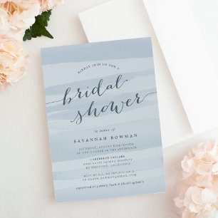 Something Blue Watercolor Bridal Shower Invitation Einladung