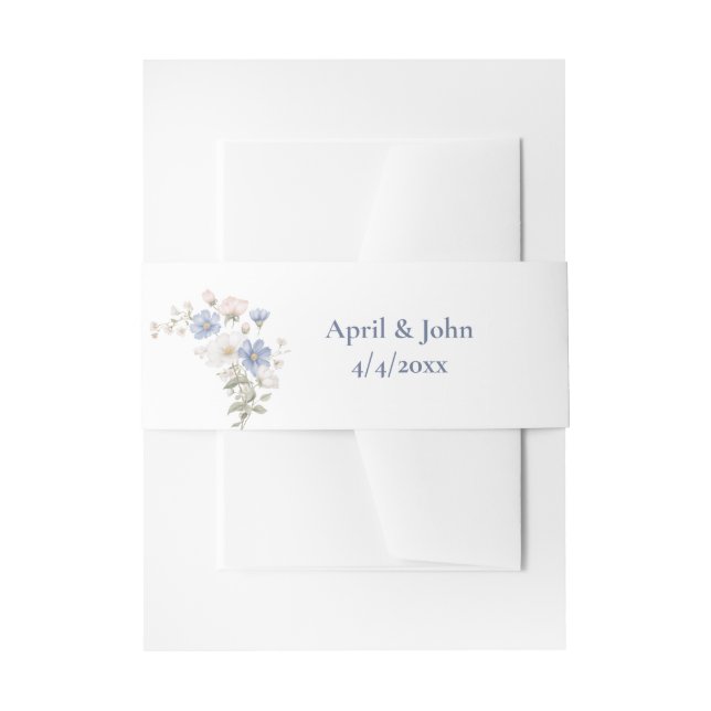 Something Blue Wedding Invitation Belly Band (Vorderseite Beispiel)