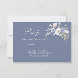 Something Blue Wedding RSVP card