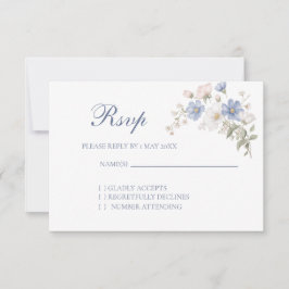 Something Blue Wedding RSVP card
