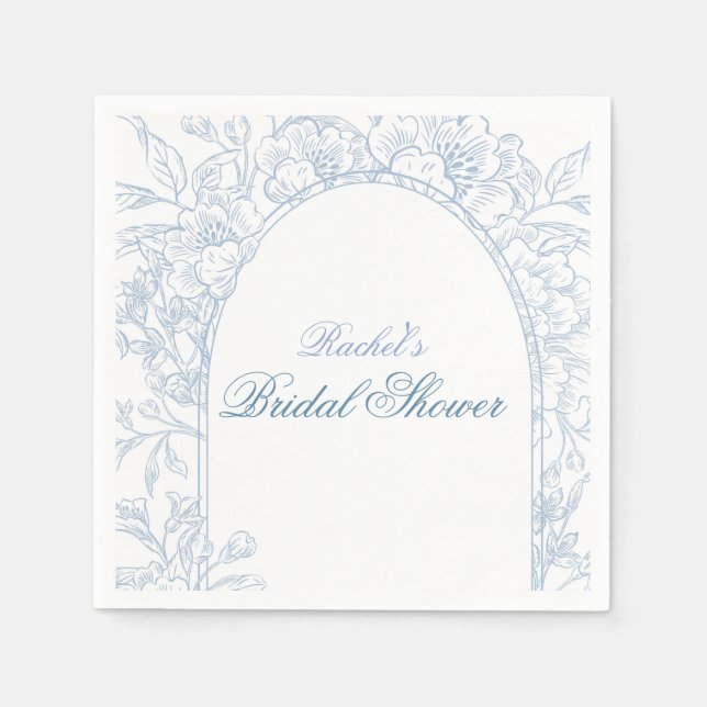 Something Blue Wildflower Bridal Shower Invitation Serviette (Vorderseite)