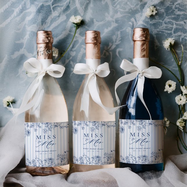 Something Blue Wine Bottle Label Bridal Shower Set Weinetikett (Von Creator hochgeladen)