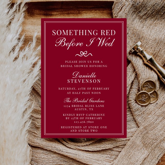 Something Red Before I Wed Valentine Bridal Shower Einladung (Von Creator hochgeladen)