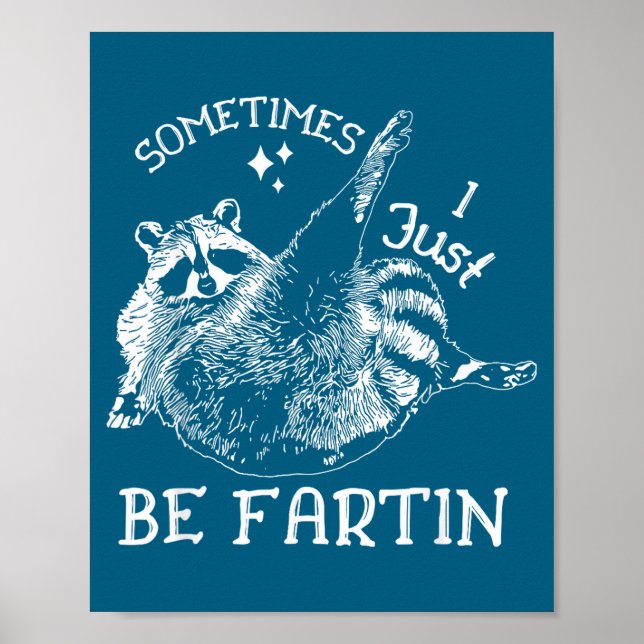 Sometimes I Just Be Fartin' Funny Raccoon Adult Hu Poster (Vorne)