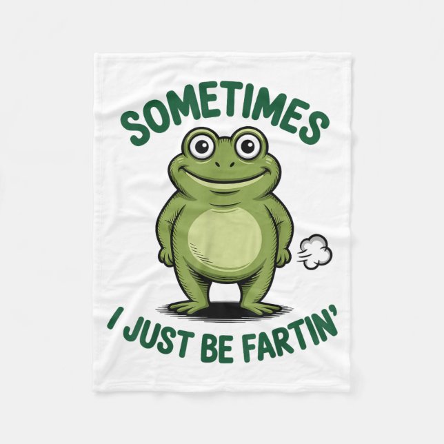 Sometimes I Just Be Farting Frog Christmas Funny F Fleecedecke (Vorderseite)