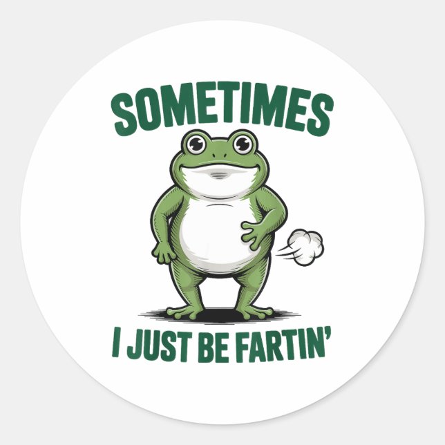 Sometimes I Just Be Farting Frog Christmas Funny F Runder Aufkleber (Vorderseite)