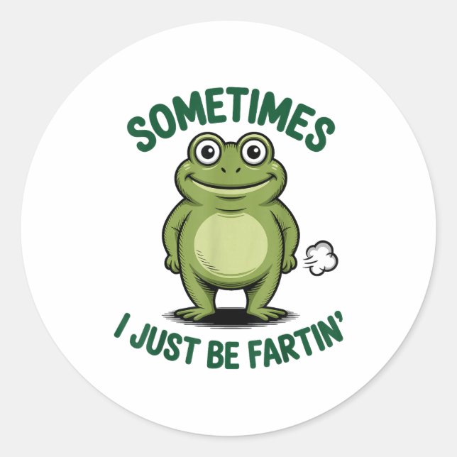 Sometimes I Just Be Farting Frog Christmas Funny F Runder Aufkleber (Vorderseite)