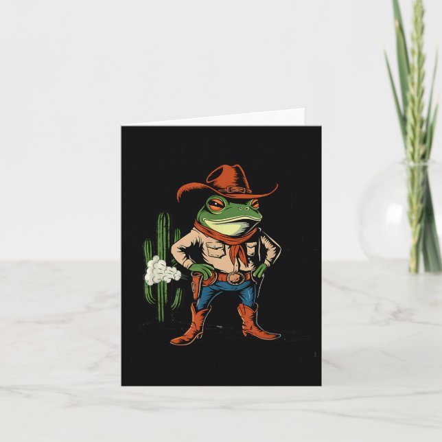 Sometimes I Just Be Farting Funny Cowboy Frog  Karte (Vorderseite)