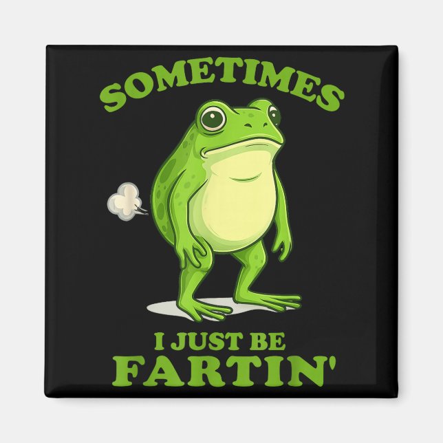 Sometimes I Just Be Farting Funny Frog  Magnet (Vorne)