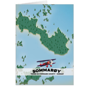 Sommarøy Norwegen Reiseplakatkarte